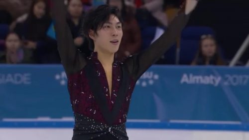 カザフスタンで行われているユニバーシアード冬季大会2017。田中刑事が自己ベスト更新ＳＰで２位発進。首位は地元出身のデニス・テン