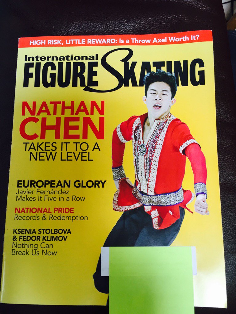 ネイサン・チェン選手が表紙を飾る海外雑誌の配色が明るくて凄く目立つ