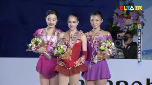 世界ジュニア選手権2017。フリー演技が終了し本田真凜は自己ベストで2位。優勝はロシアのアリーナ・ザギトワ　