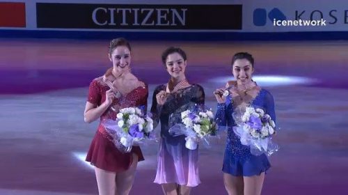 世界選手権2017。フリー演技が終わり日本女子３枠消滅。優勝はエフゲニア・メドベージェワ