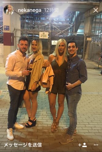 ハビエル・フェルナンデスがスペインの金髪美女とダブルデート？