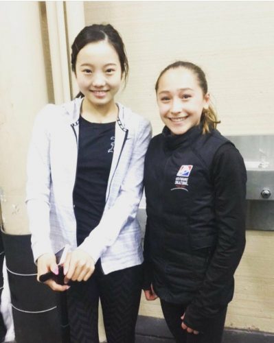 アメリカのコロラド州で練習に励む本田真凜選手。明るい表情で元気そうだ