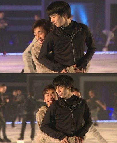 ファンには堪らない。バックから抱き着かれちょっと困惑しながらも心を許す人ならOkな羽生結弦