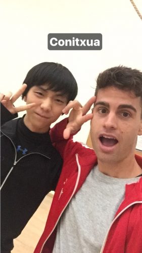 ラヤくんのインスタストーリーに元気そうな最新の羽生結弦選手が映る。