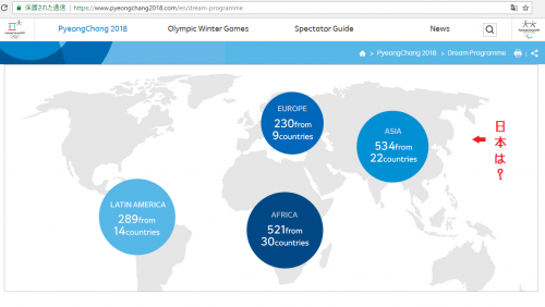 これ本当？ちょっとショック。平昌五輪公式サイトの世界地図を見ると日本列島が無くなってる・・・