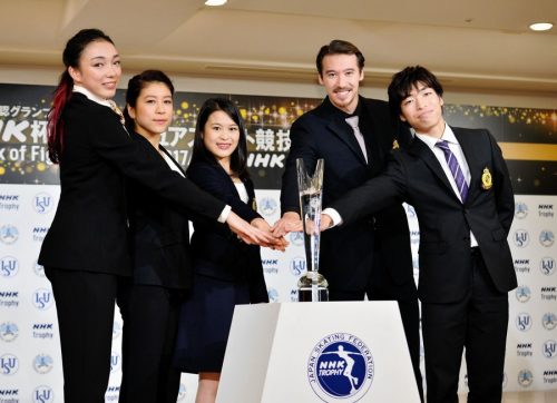 ＮＨＫ杯開催発表会見。宮原知子の今季テーマは「初志貫徹」＆羽生結弦はビデオメッセージでNHK杯への意気込みを語る