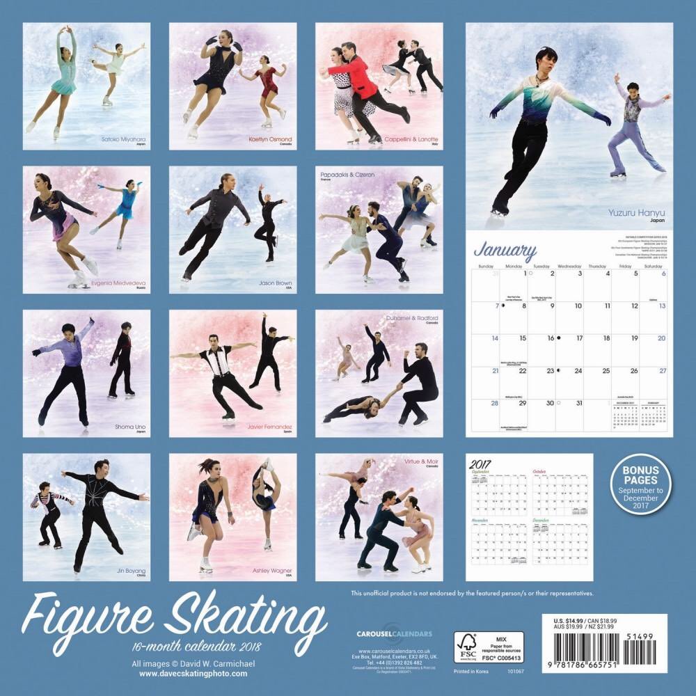 カナダで発売されるカレンダーに羽生選手や宇野選手など日本人選手の写真も掲載して販売