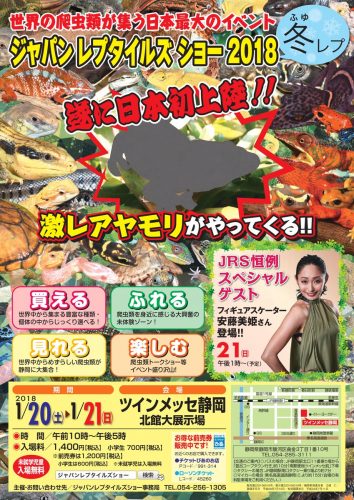 安藤美姫が来年1月に開催される世界の爬虫類が集う日本最大のイベントにゲスト出演する事が決定