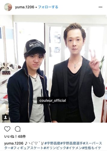 宇野昌磨選手が美容師さんと２ショット！カラーをしてもらった模様！でもキャップで・・・w