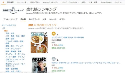 せんだいタウン情報S-styleが羽生効果でAmazon雑誌部門で1位にランクイン！社内が騒然！？w