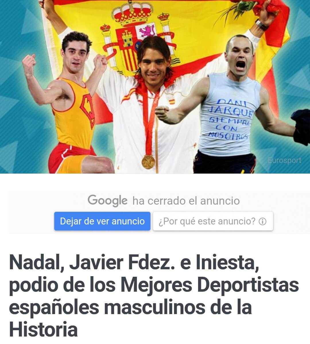 ハビエルフェルナンデスがイニエスタらを抑えて「史上最高のスペイン人アスリート」２位に選出！