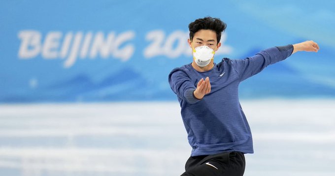 ネイサン・チェン選手 北京入り「試合会場で初練習に臨みました  キレキレの滑りで４回転を次々と着氷！  調子の良さが伺えました」
