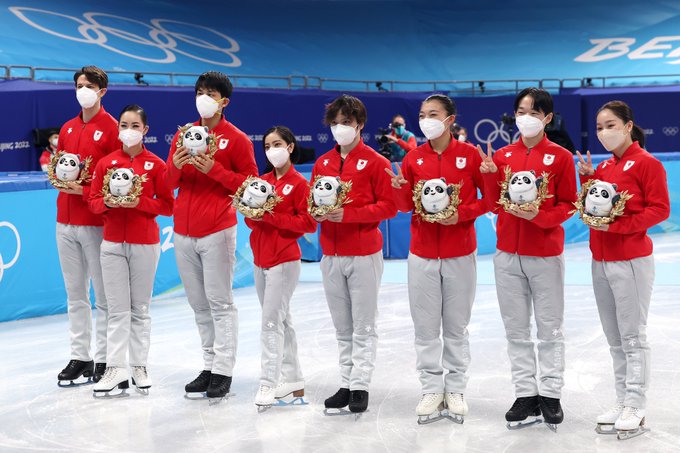 【北京冬季五輪】 フィギュア団体、日本が銅　3大会目で初メダル「ノーミスジャパン」「チーム全員で表彰台へ」