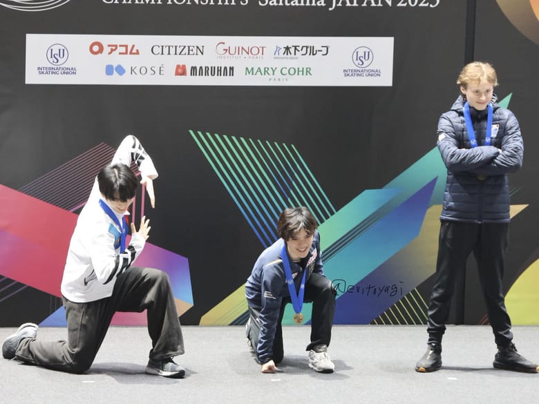 ジュンファン 宇野昌磨 マリニン「みなさん誰のポーズかお分かり！？」