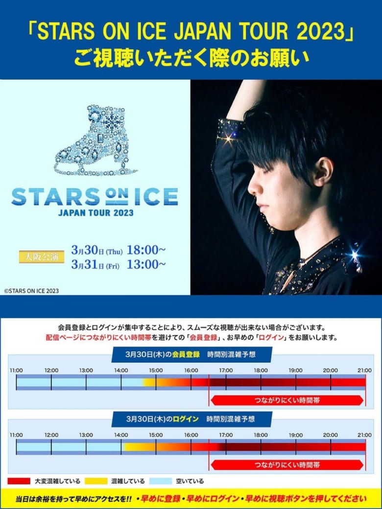 「STARS ON ICE JAPAN TOUR 」ご視聴いただく際のお願い フィギュアスケートまとめ零