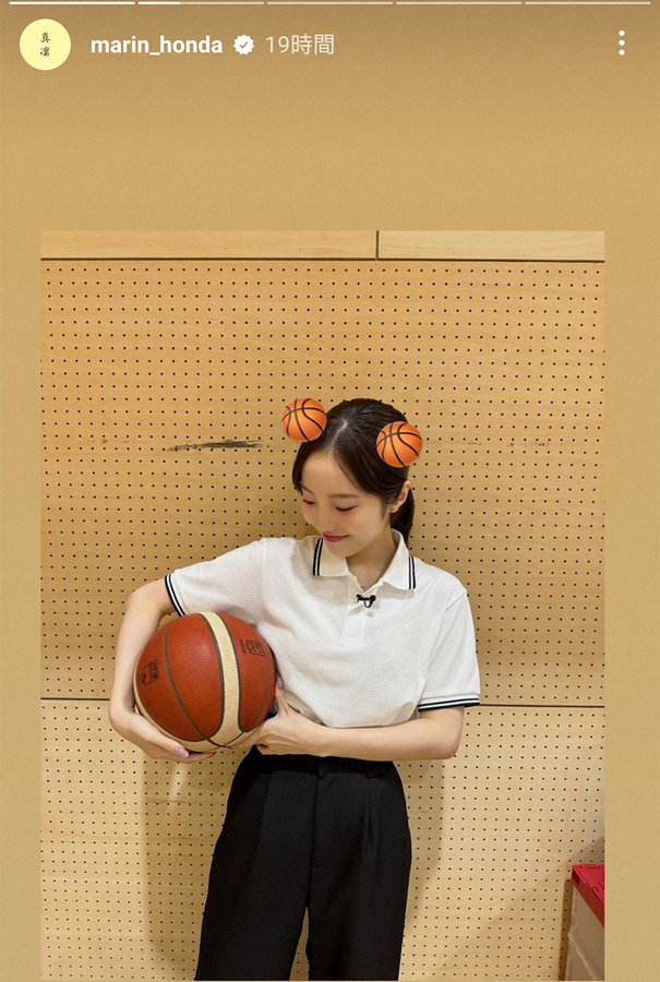 本田真凜さん　バスケットボールのシュート姿披露　指先まで奇麗なフォームで「かなりスケーター出てます」