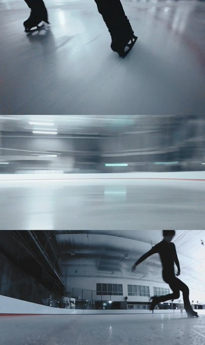 4T着地と急停止の直前、ユズは一瞬、目もくらむようなスピードと回転を私たちに感じさせてくれました…