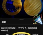 羽生結弦公式YouTubeチャンネル 『HANYU YUZURU』 サザンカ　視聴回数220万回超え